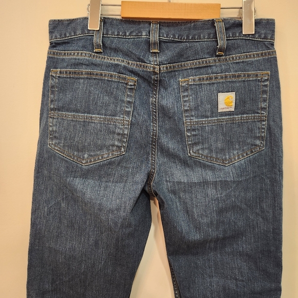 Carhartt Relaxed Fit Bootcut Rugged Flex Stretch Jeans - Mens Size 32x32 Blue - Picture 4 of 13